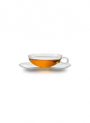 Teetasse mit Untertasse  Edition Wilhelm Wagenfeld Jenaer Glas