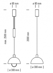 Preview: Bauhaus-Hängeleuchte HMB25-300 Marianne Brandt und Hans Przyrembel
