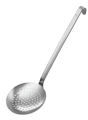 Haken-Schaumlöffel grob gelocht D 10cm Rösle