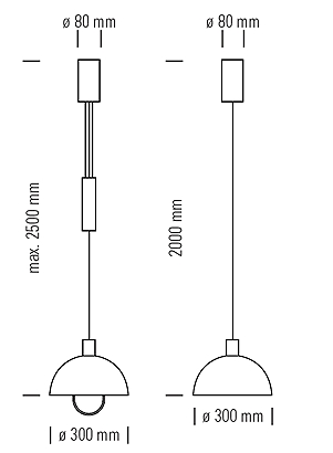 Bauhaus-Hängeleuchte HMB25-300 Marianne Brandt und Hans Przyrembel