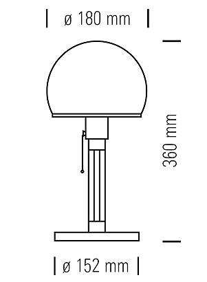 Ersatzglas zu Tischleuchte Design Wilhelm Wagenfeld